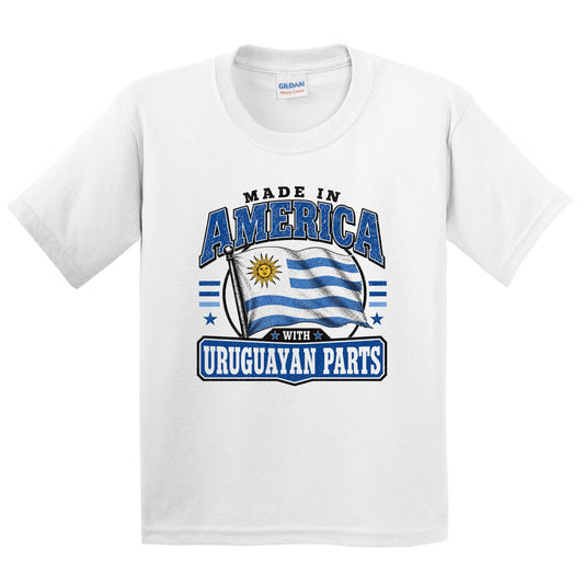 Made In America With Uruguayan Parts Uruguay Flag Youth T-Shirt