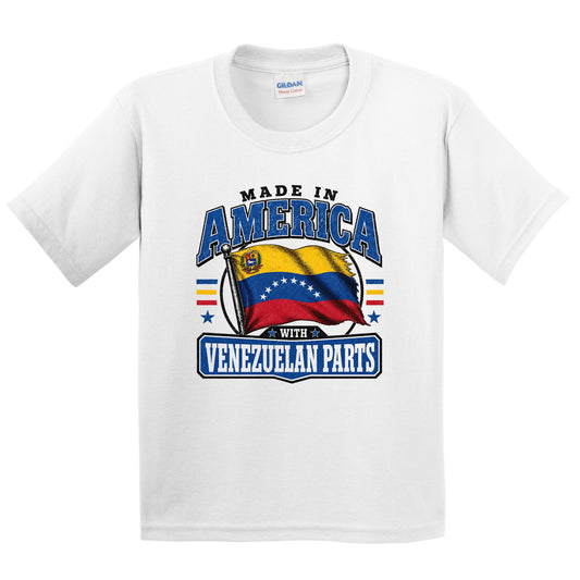 Made In America With Venezuelan Parts Venezuela Flag Youth T-Shirt