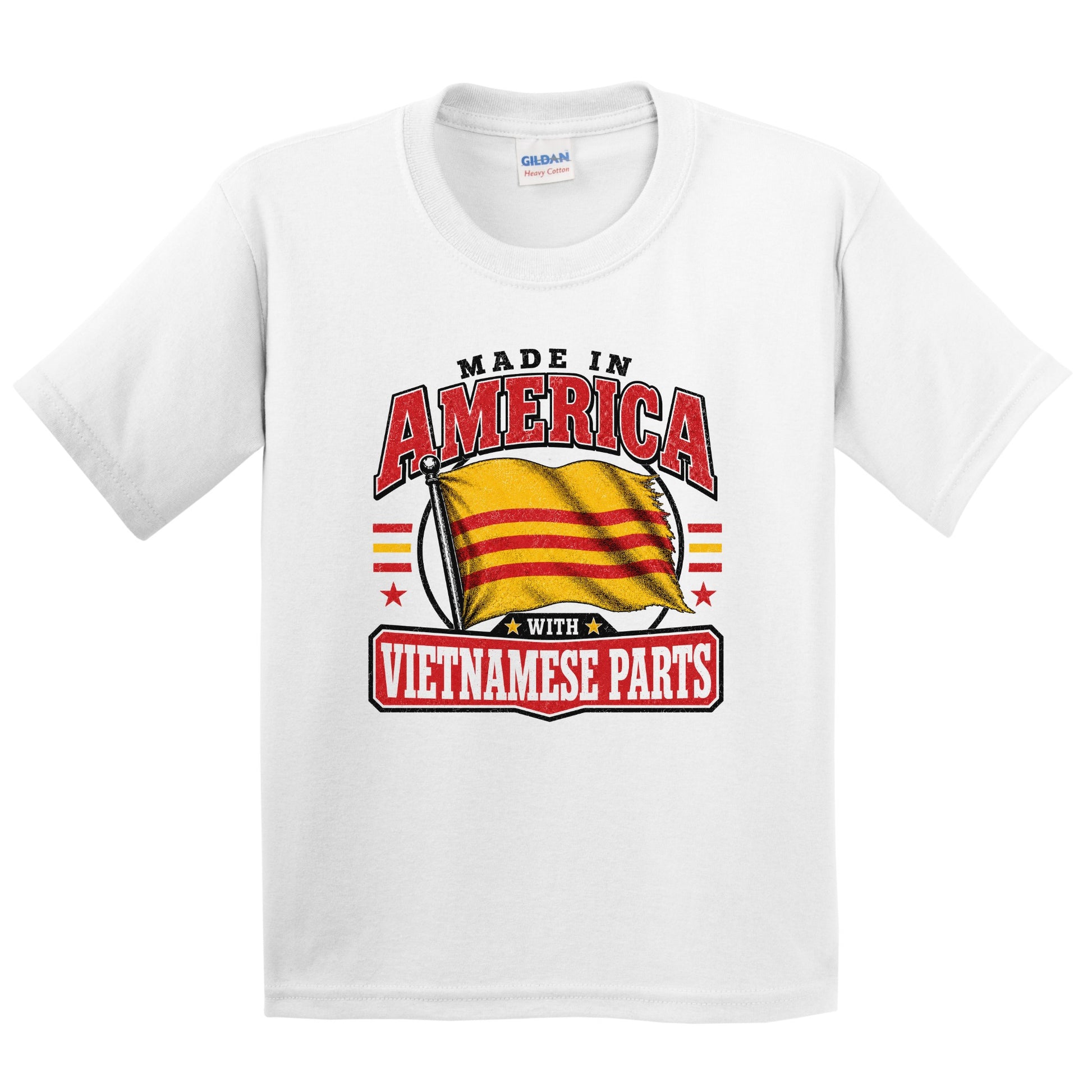 Made In America With Vietnamese Parts Vietnam Flag Youth T-Shirt