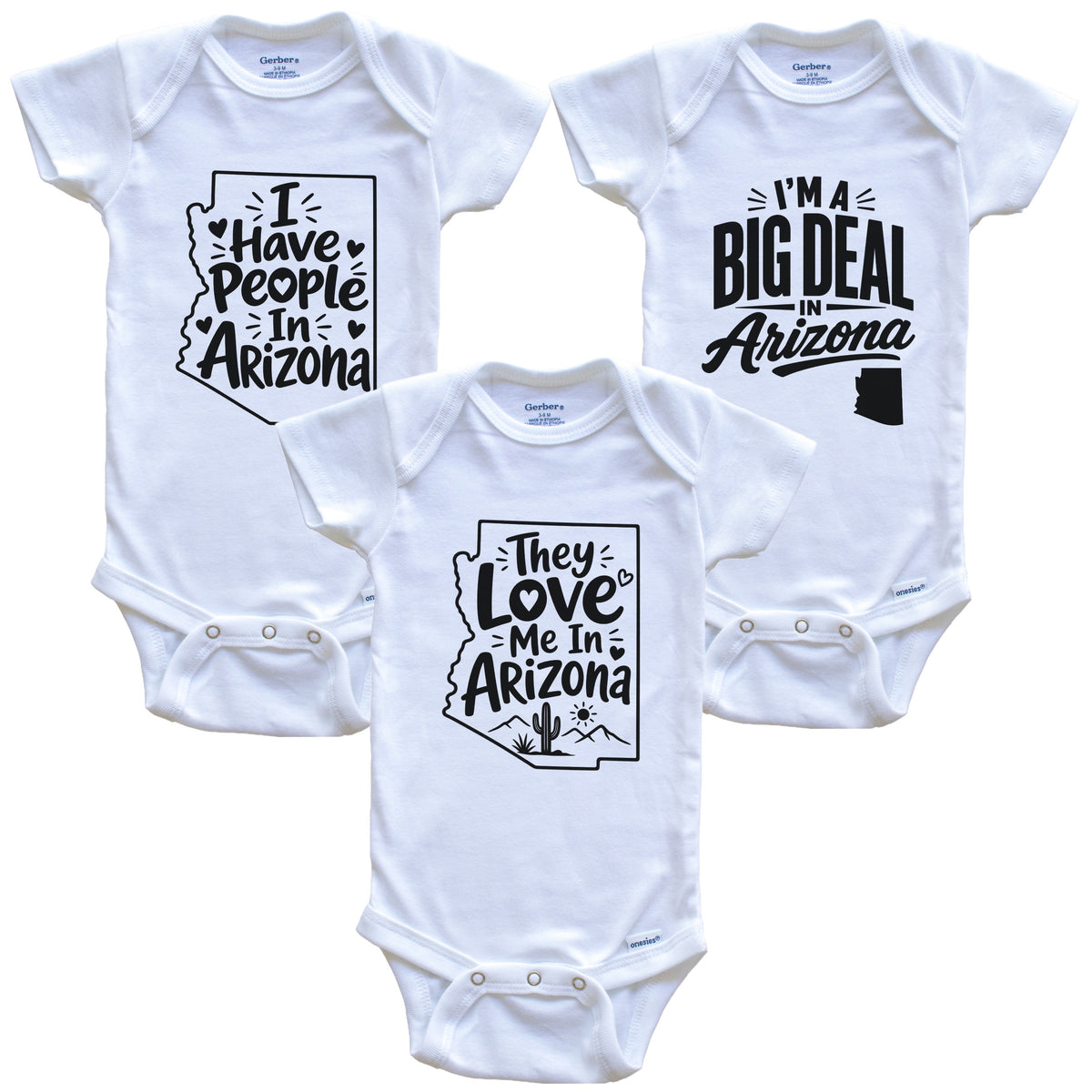 They Love Me In Arizona Funny State Silhouette 3 Piece Gift Set