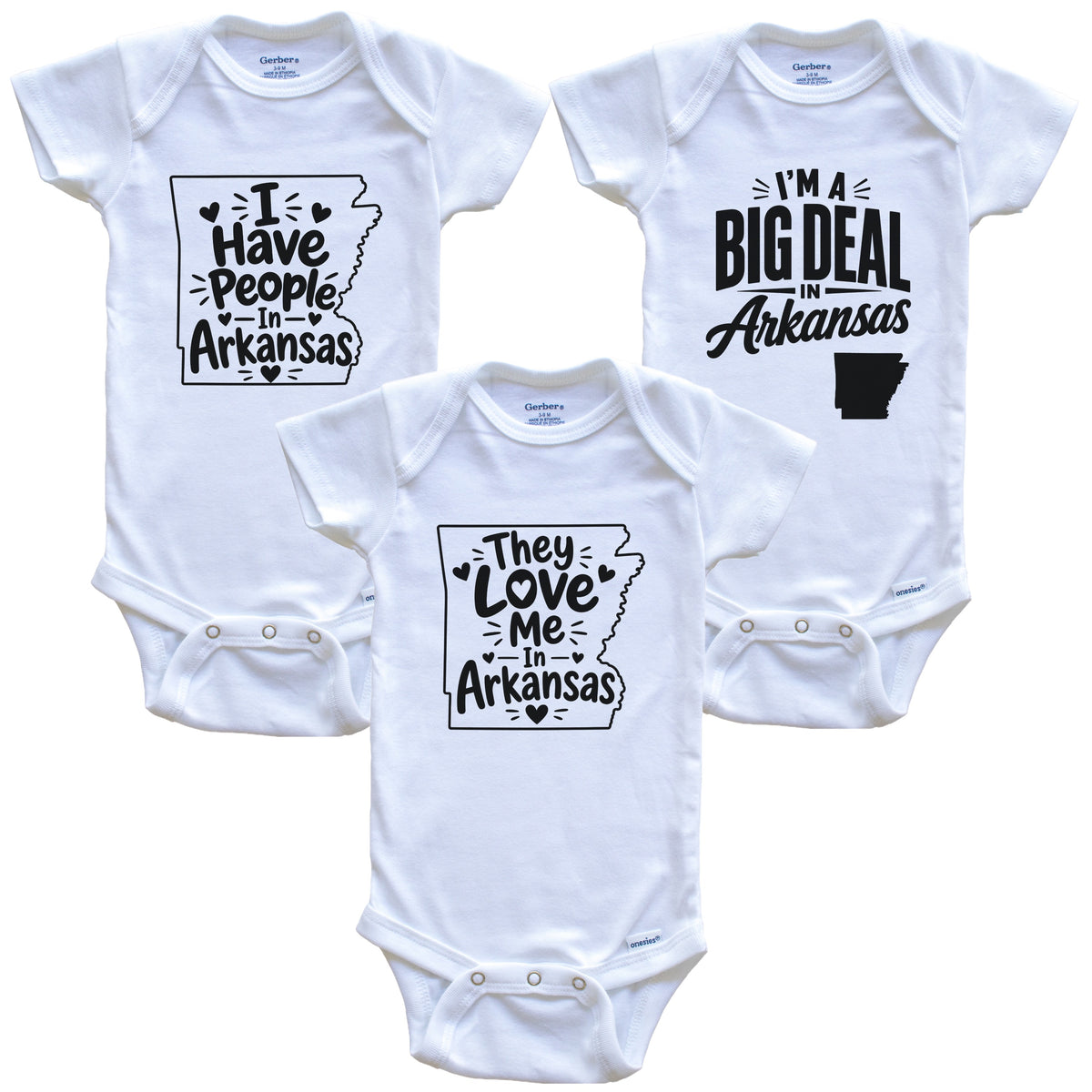 They Love Me In Arkansas Funny State Silhouette 3 Piece Gift Set