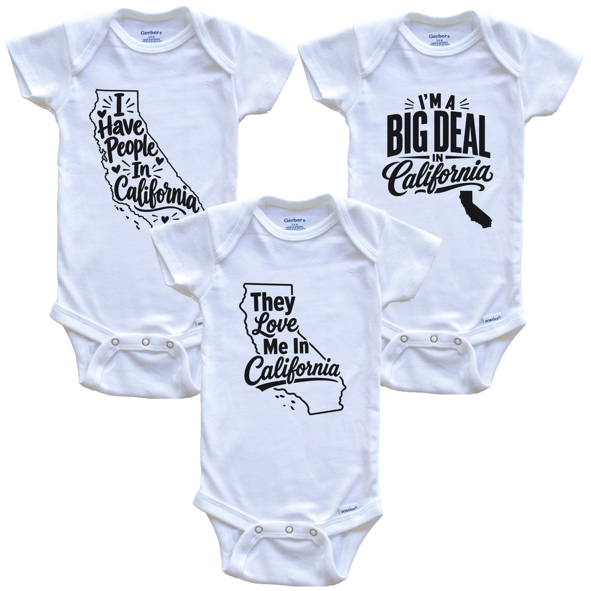 They Love Me In California Funny State Silhouette 3 Piece Gift Set