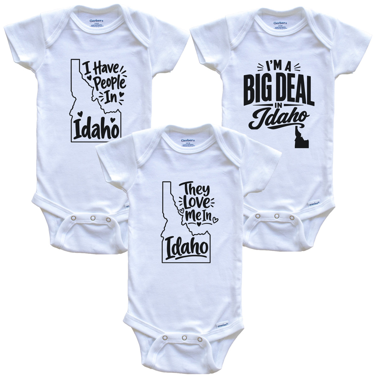 They Love Me In Idaho Funny State Silhouette 3 Piece Gift Set