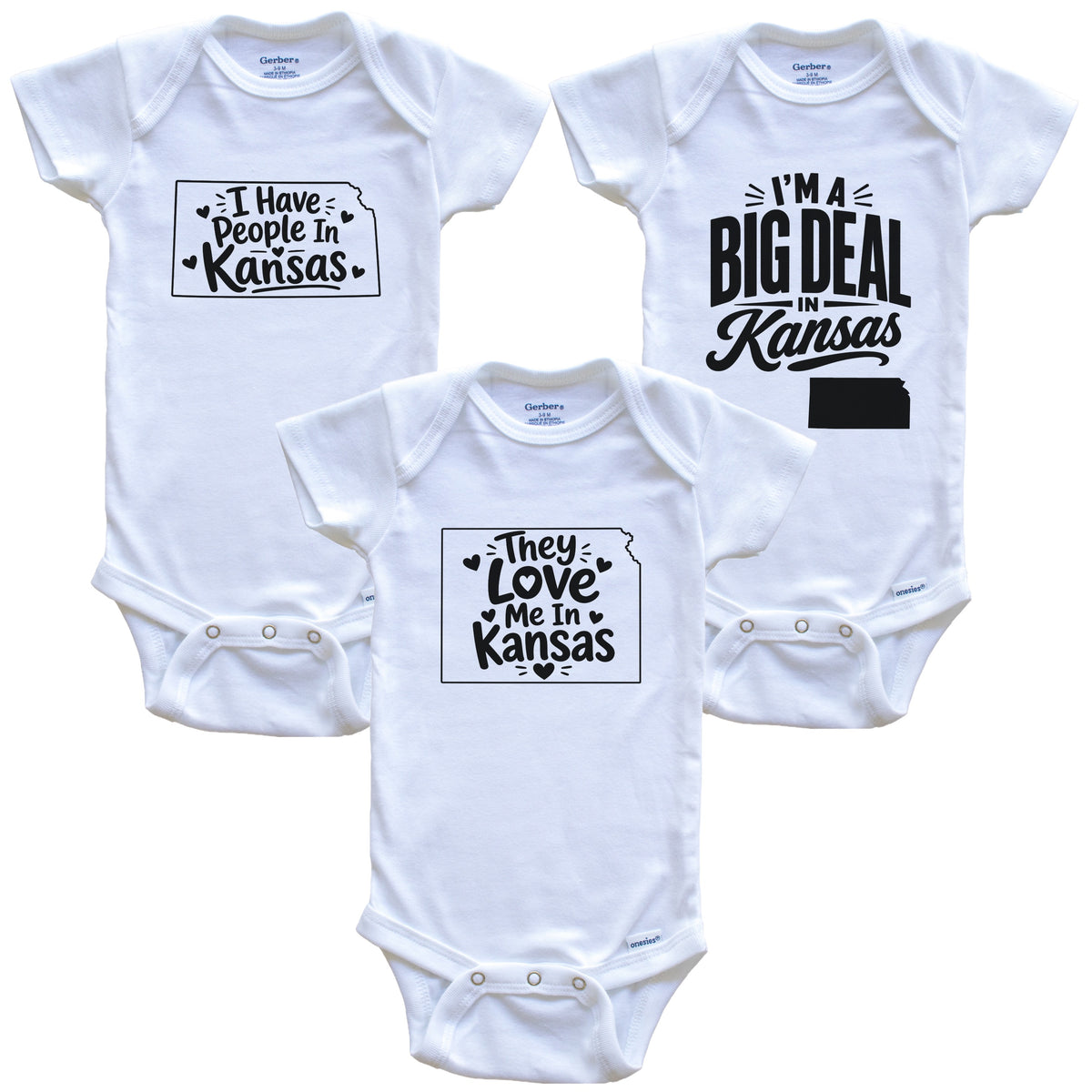 They Love Me In Kansas Funny State Silhouette 3 Piece Gift Set
