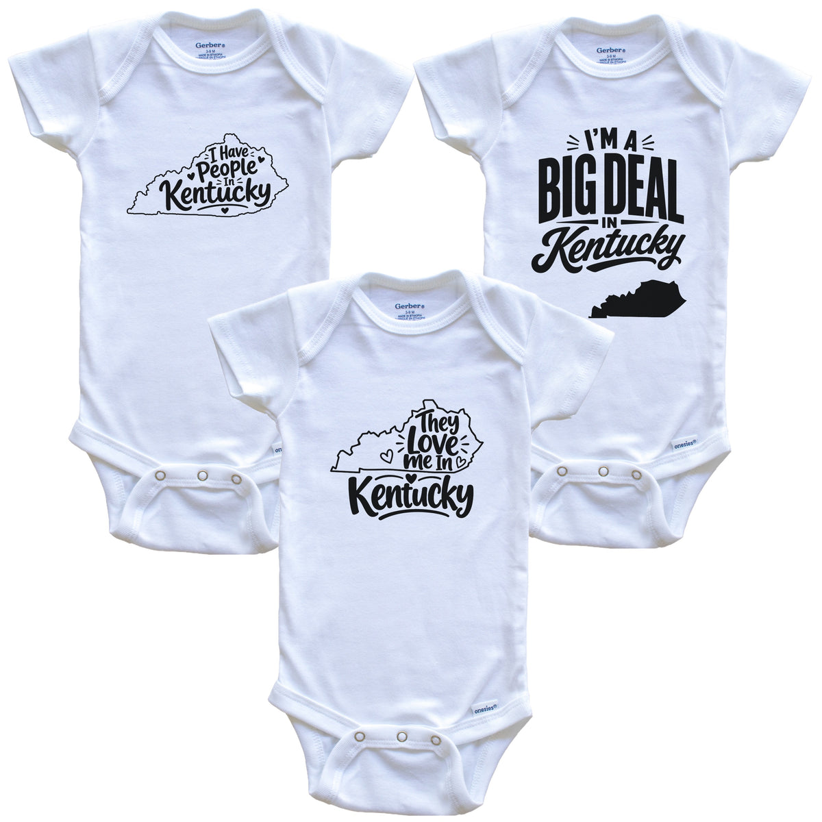They Love Me In Kentucky Funny State Silhouette 3 Piece Gift Set