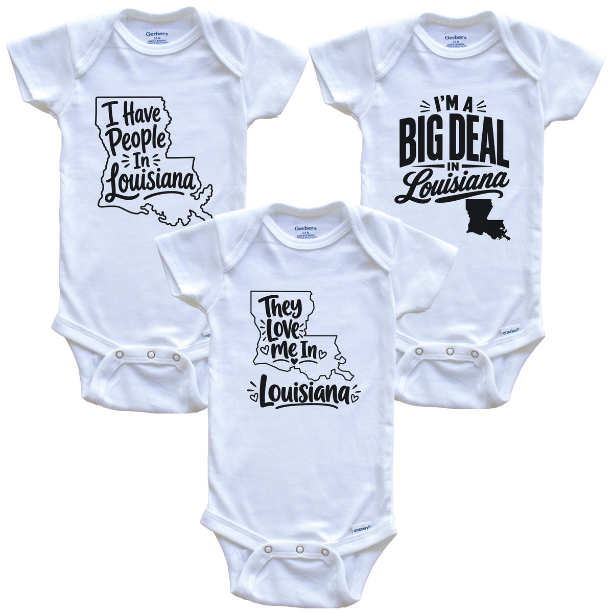 They Love Me In Louisiana Funny State Silhouette 3 Piece Gift Set