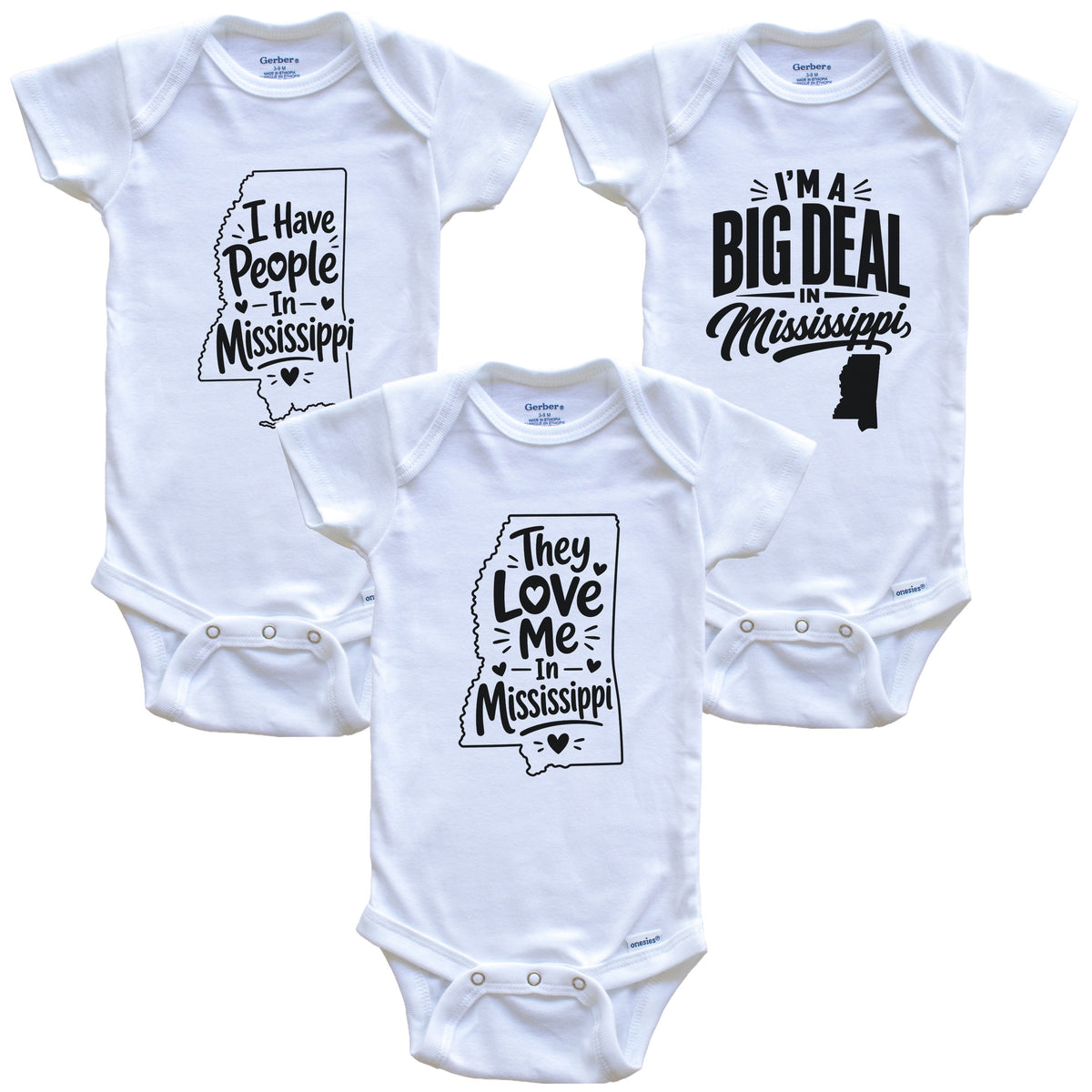 They Love Me In Mississippi Funny State Silhouette 3 Piece Gift Set