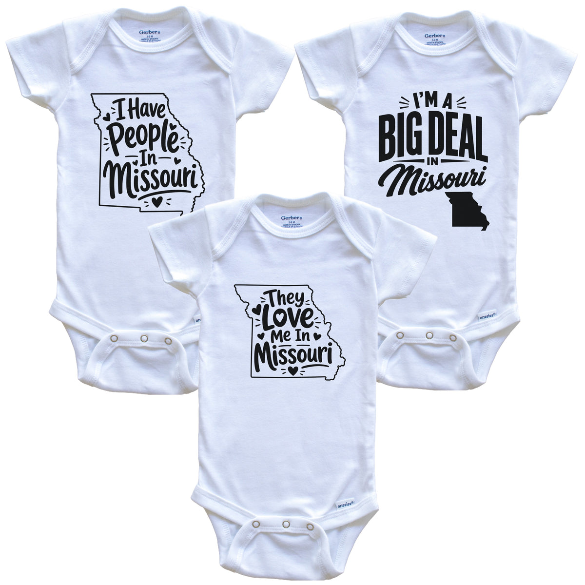 They Love Me In Missouri Funny State Silhouette 3 Piece Gift Set