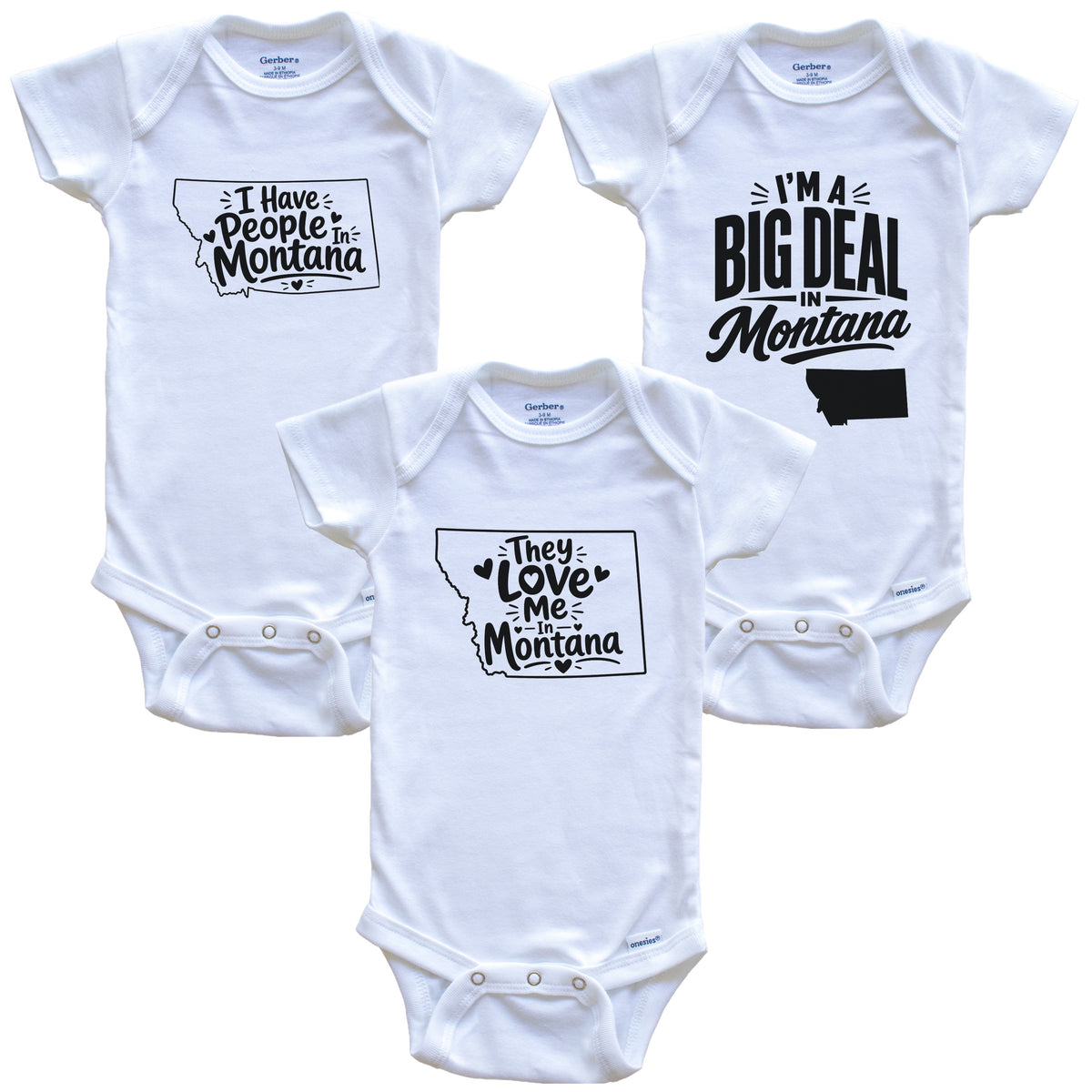 They Love Me In Montana Funny State Silhouette 3 Piece Gift Set
