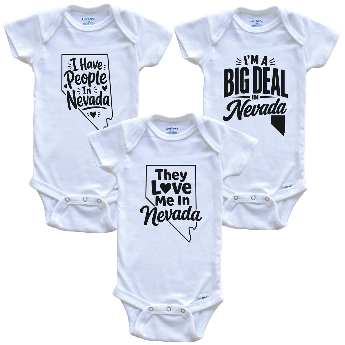They Love Me In Nevada Funny State Silhouette 3 Piece Gift Set