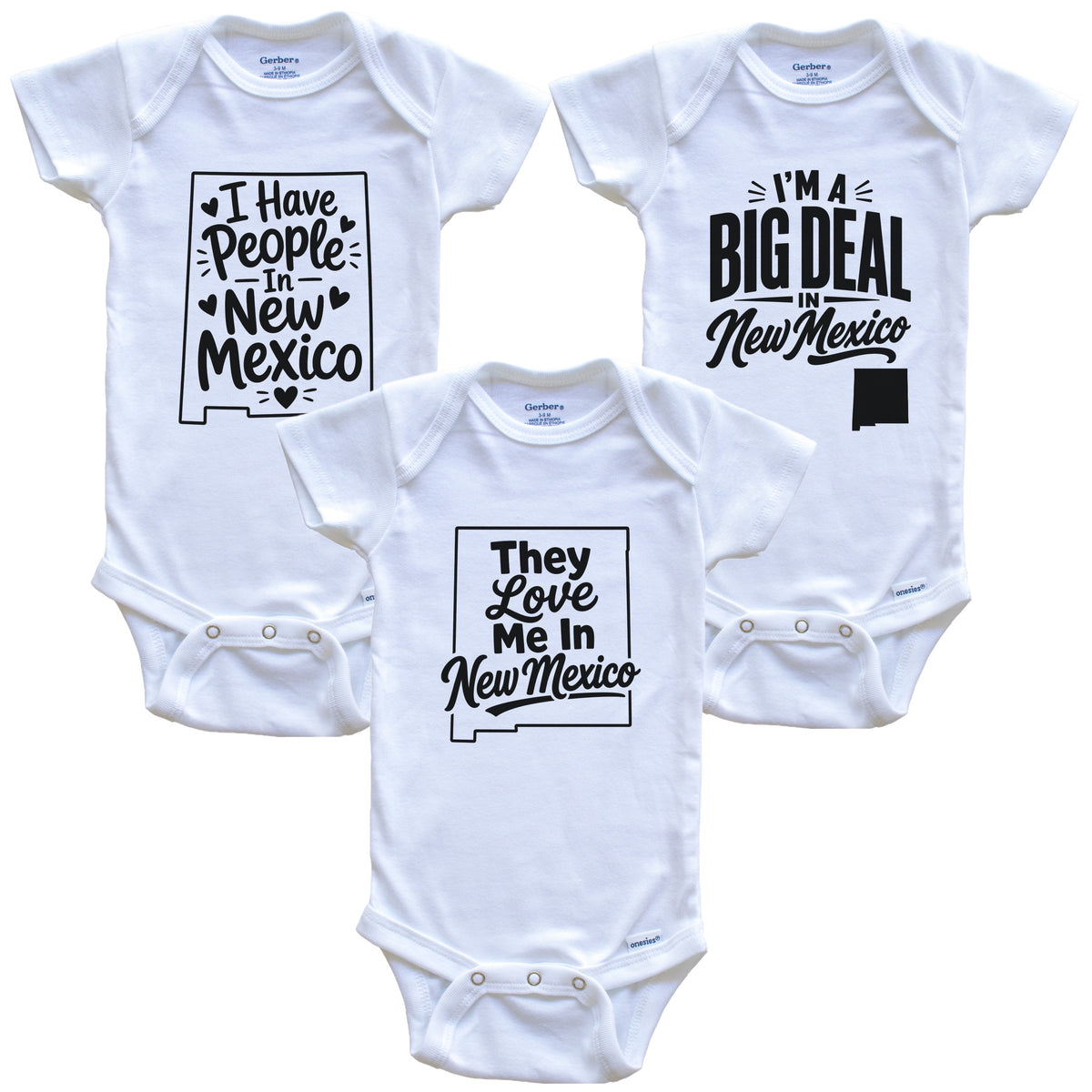 They Love Me In New Mexico Funny State Silhouette 3 Piece Gift Set