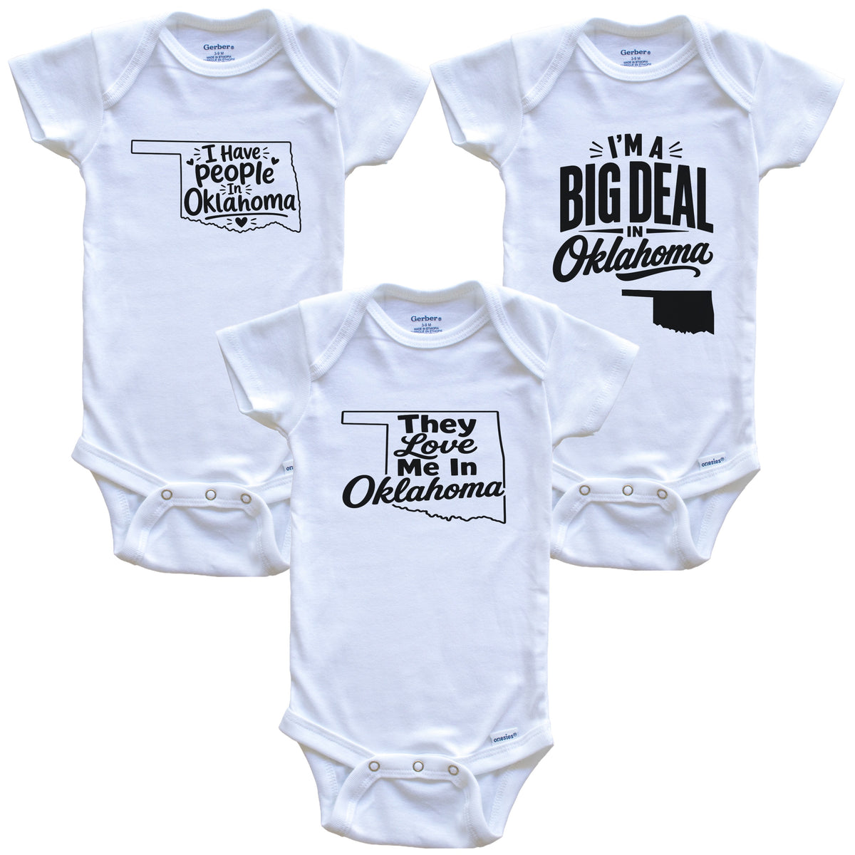 They Love Me In Oklahoma Funny State Silhouette 3 Piece Gift Set