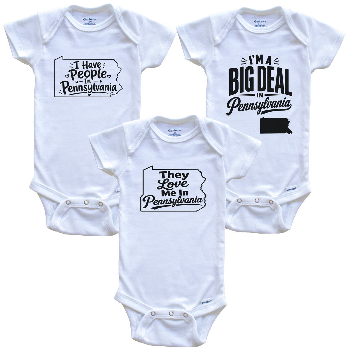 They Love Me In Pennsylvania Funny State Silhouette 3 Piece Gift Set