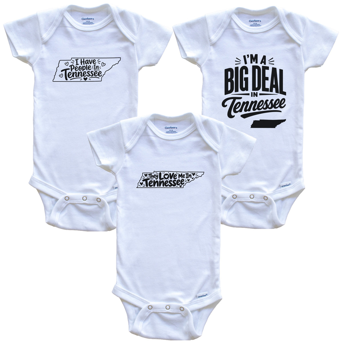 They Love Me In Tennessee Funny State Silhouette 3 Piece Gift Set