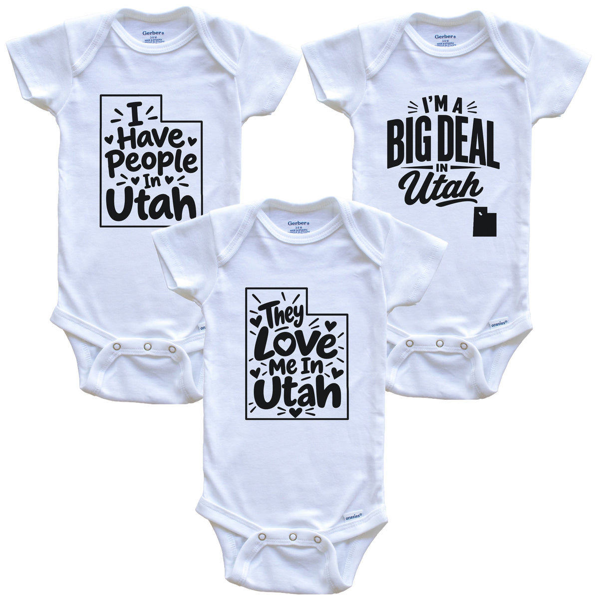 They Love Me In Utah Funny State Silhouette 3 Piece Gift Set