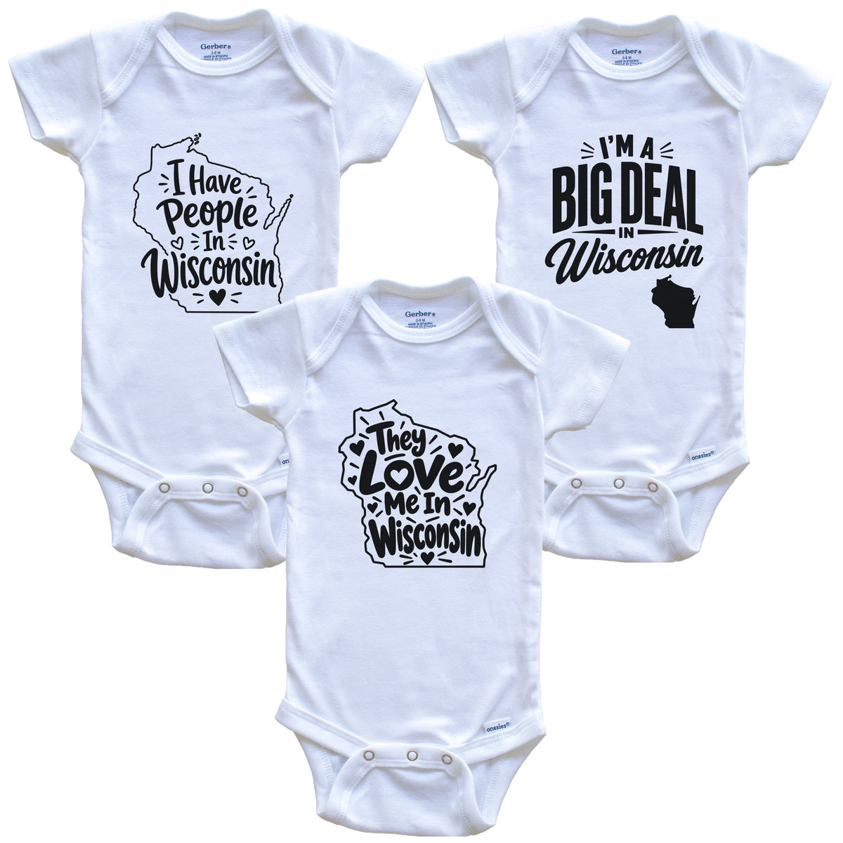 They Love Me In Wisconsin Funny State Silhouette 3 Piece Gift Set