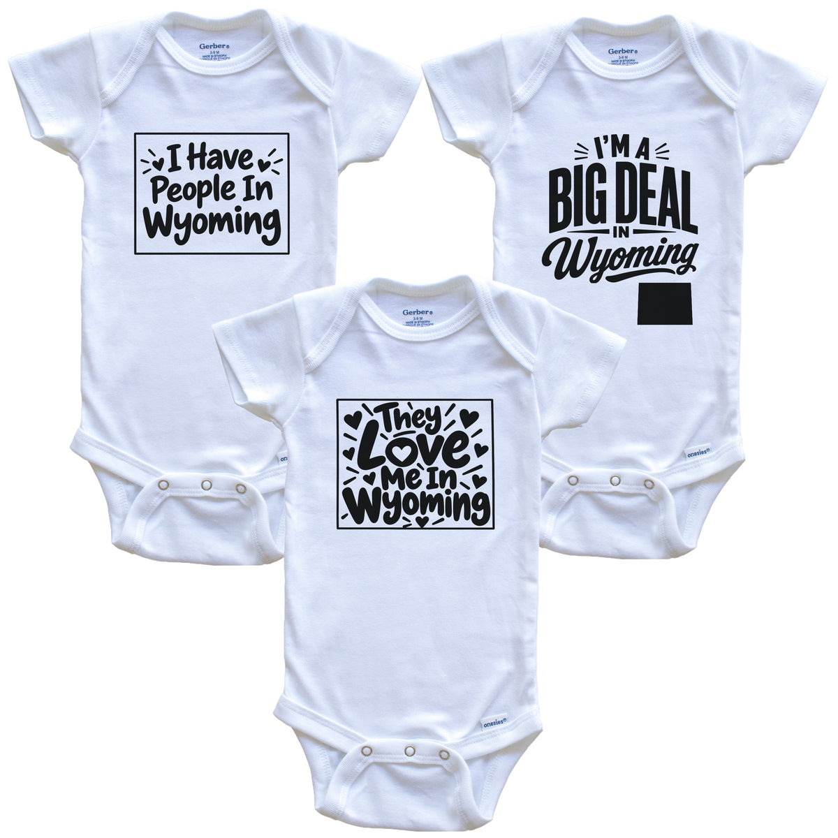 They Love Me In Wyoming Funny State Silhouette 3 Piece Gift Set