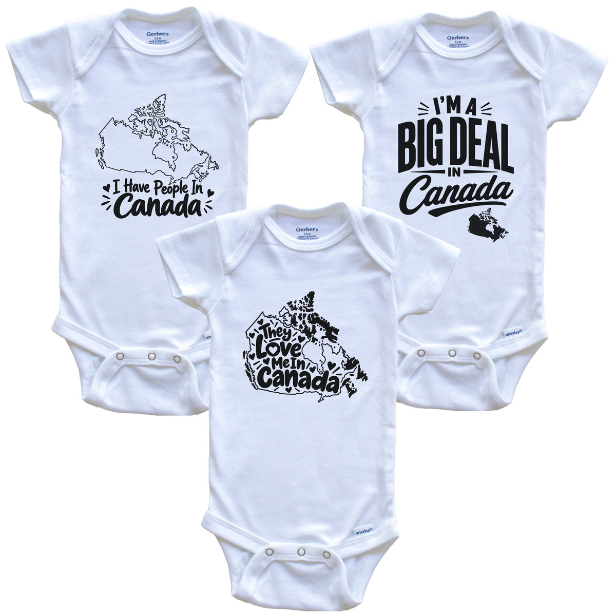 They Love Me In Canada Funny Country Silhouette 3 Piece Gift Set