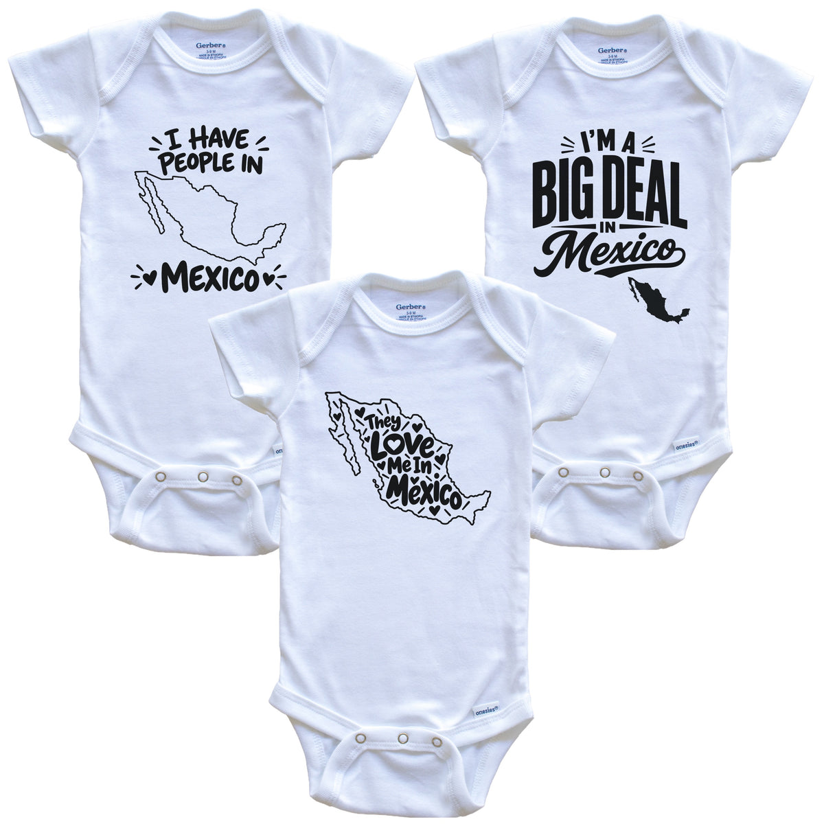 They Love Me In Mexico Funny Country Silhouette 3 Piece Gift Set