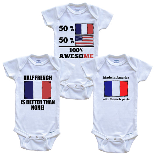 French American Baby Bodysuit Bundle (3 Piece Set)