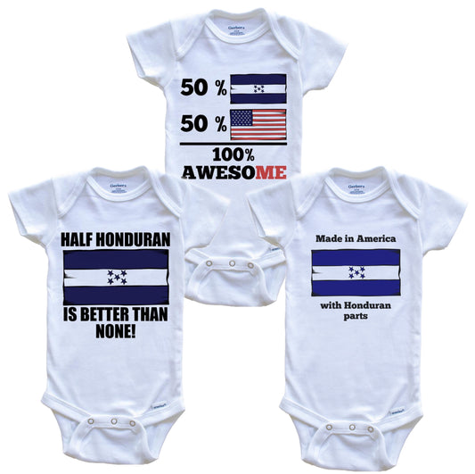Honduran American Baby Bodysuit Bundle (3 Piece Set)