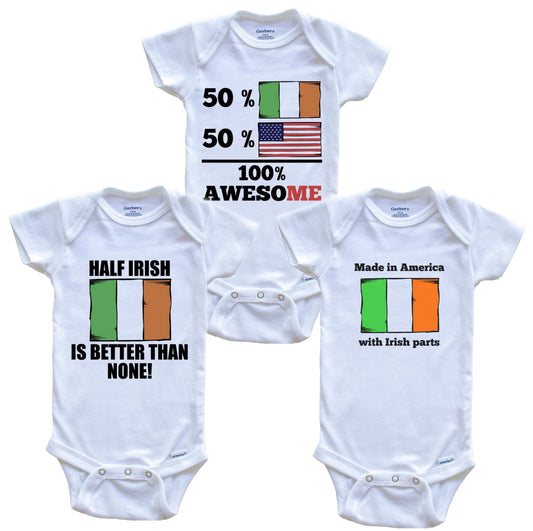 Irish American Baby Bodysuit Bundle (3 Piece Set)