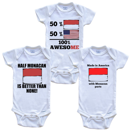 Monacan American Baby Bodysuit Bundle (3 Piece Set)