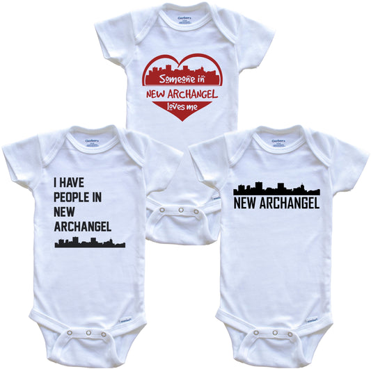 New Archangel Alaska Skyline Baby Bodysuit Bundle (3 Piece Set)
