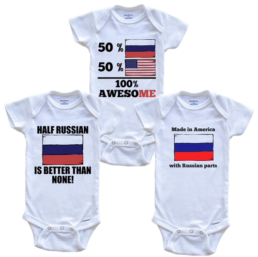 Russian American Baby Bodysuit Bundle (3 Piece Set)