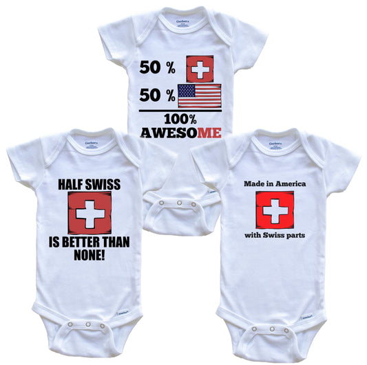 Swiss American Baby Bodysuit Bundle (3 Piece Set)