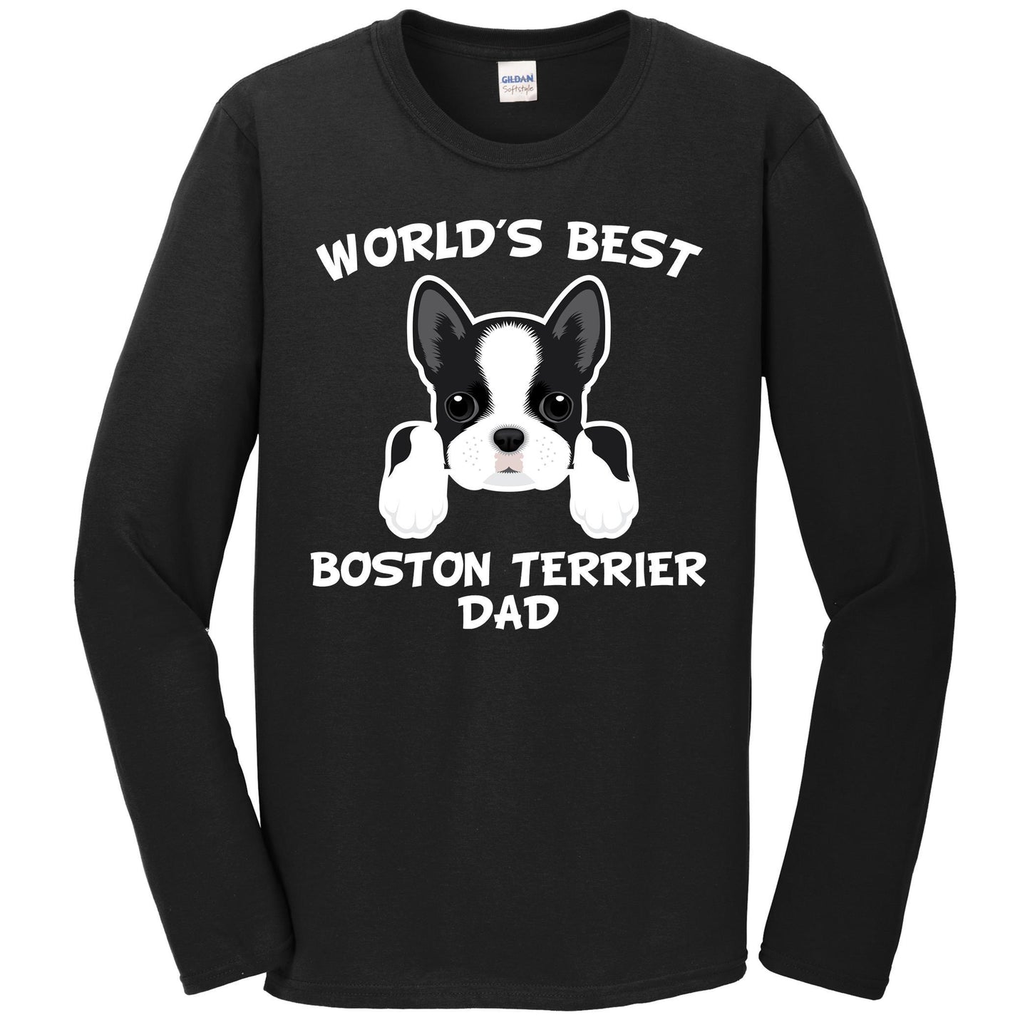 World's Best Boston Terrier Dad Dog Owner Long Sleeve T-Shirt
