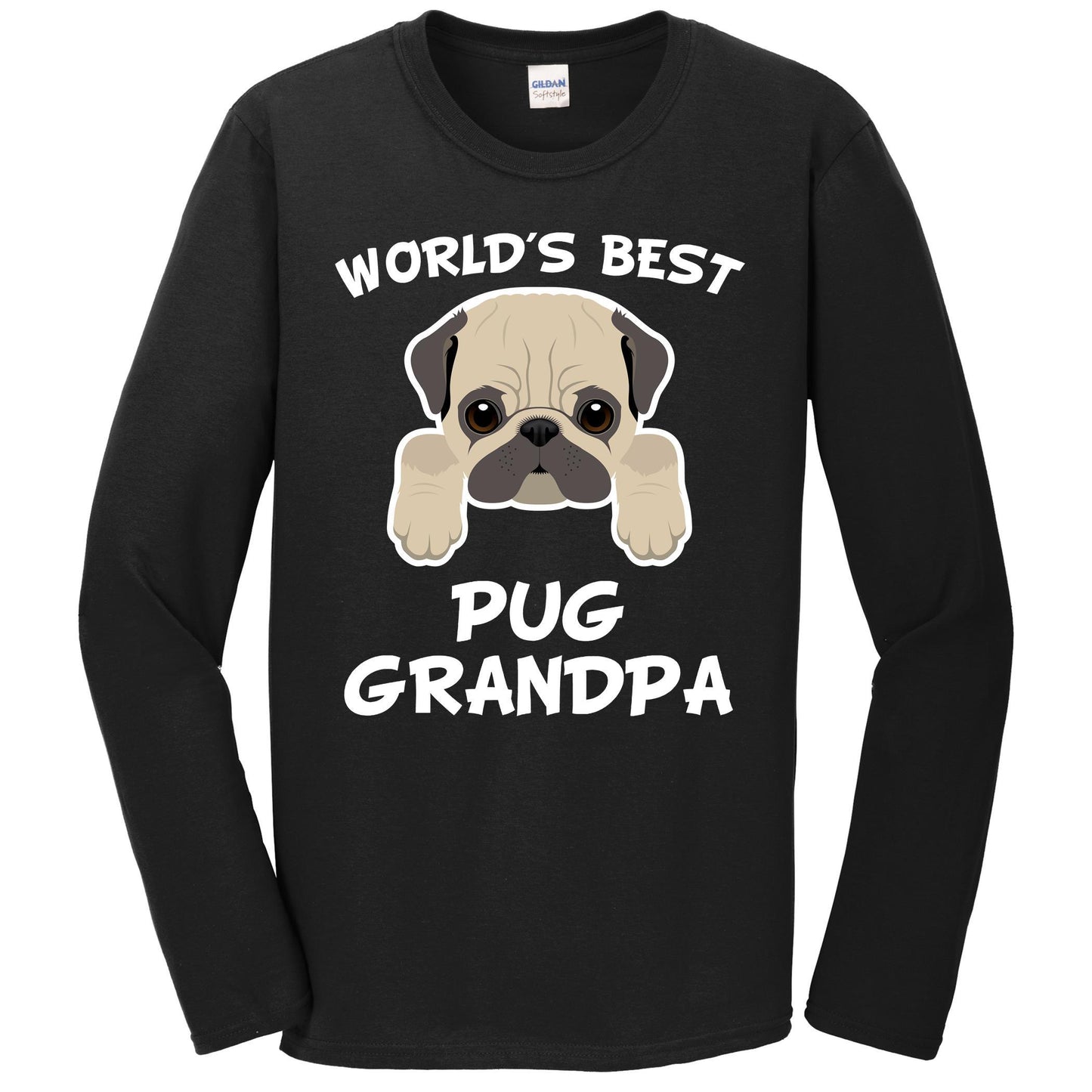World's Best Pug Grandpa Dog Granddog Long Sleeve T-Shirt