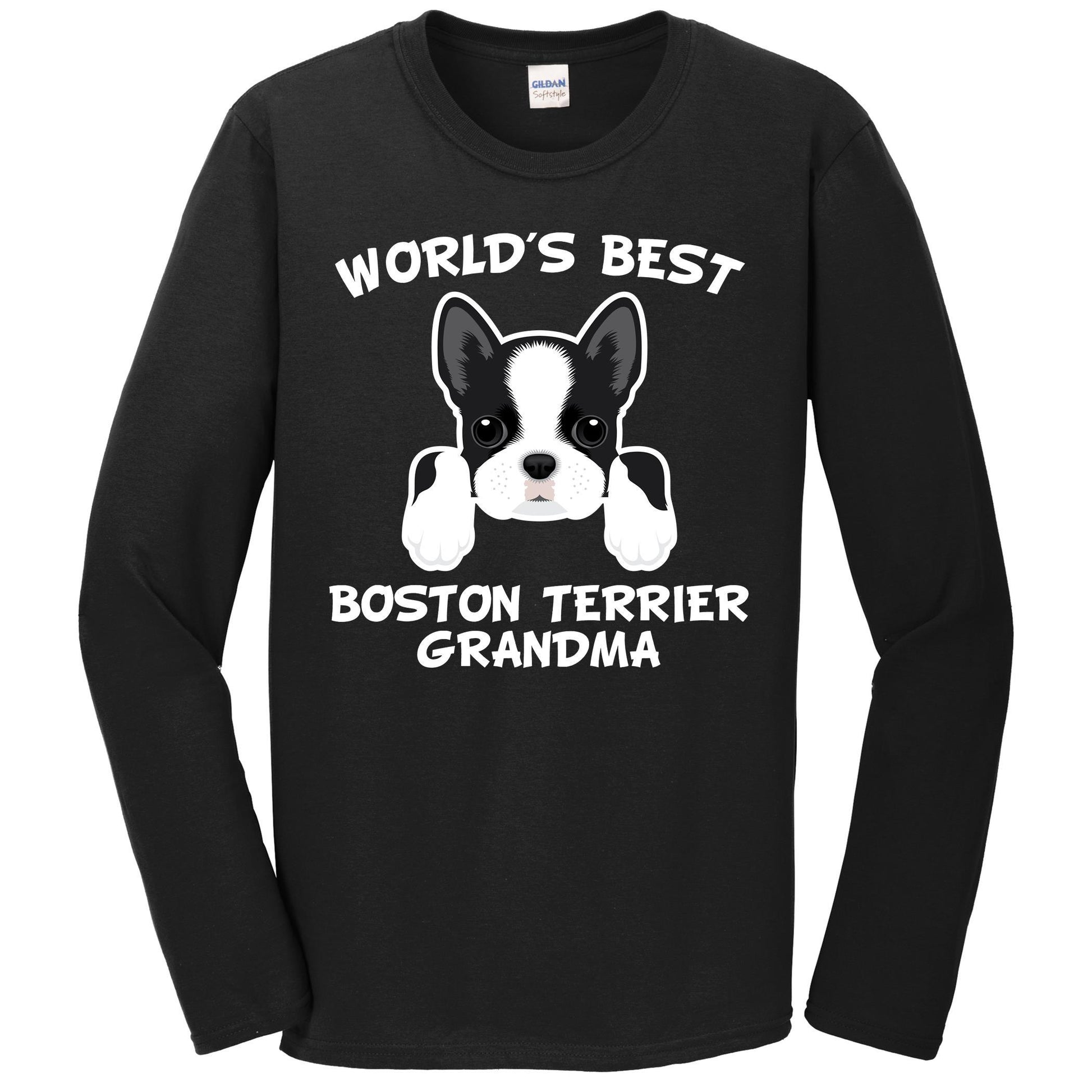World's Best Boston Terrier Grandma Dog Granddog Long Sleeve T-Shirt