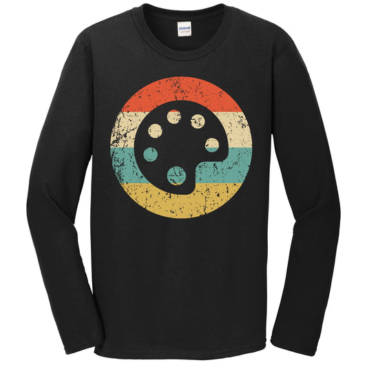 Artist Art Teacher Shirt - Retro Paint Palette Long Sleeve T-Shirt