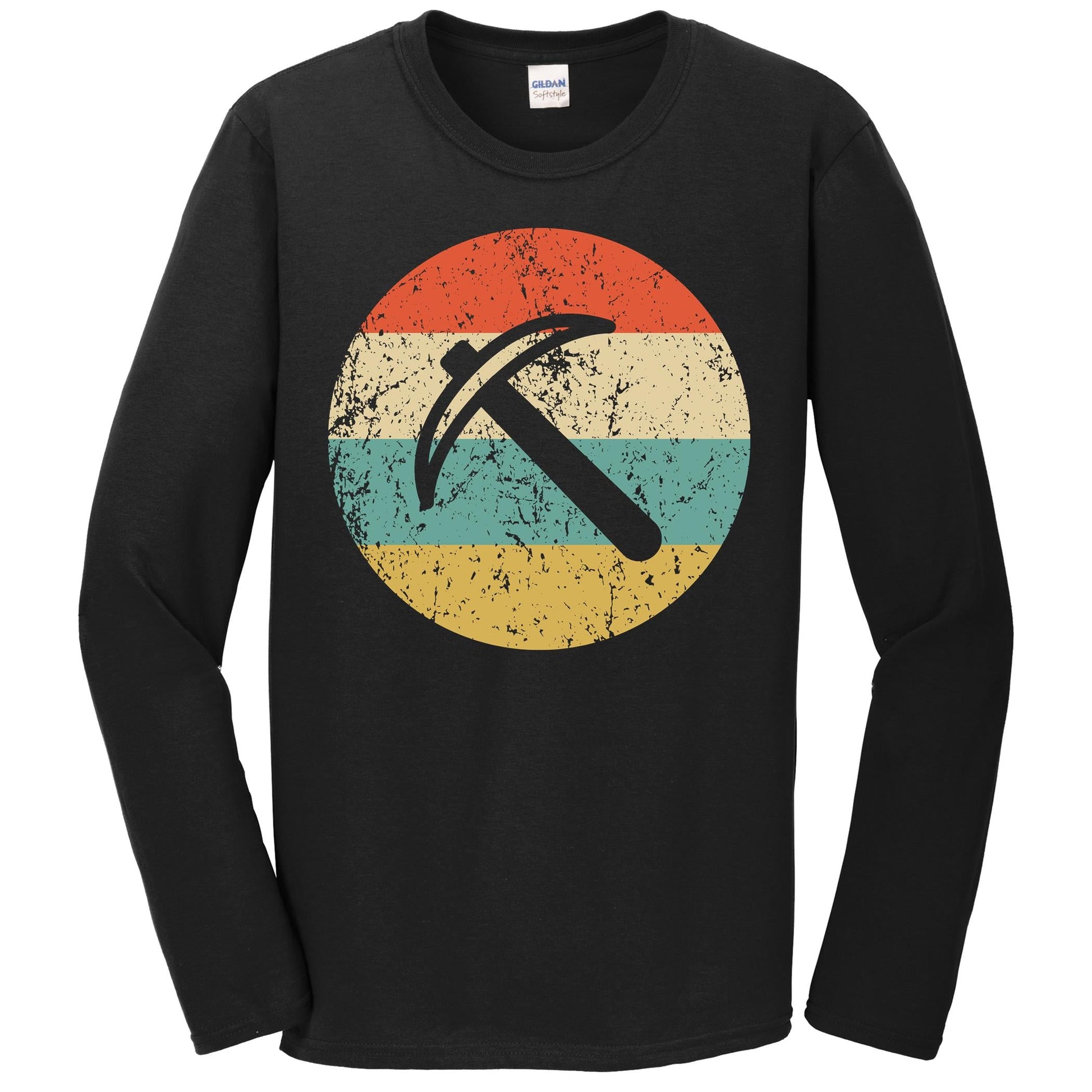 Geologist Miner Shirt - Vintage Retro Pick Axe Long Sleeve T-Shirt