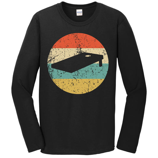 Cornhole Shirt - Vintage Retro Cornhole Board Long Sleeve T-Shirt