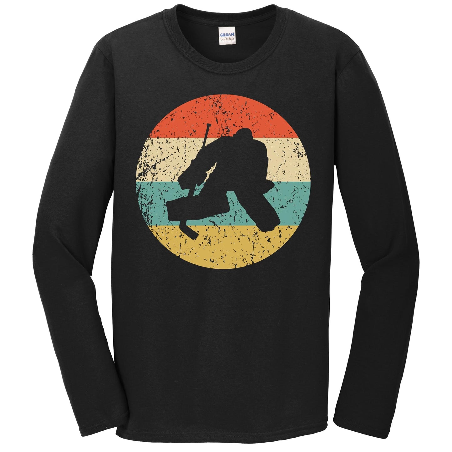 Hockey Shirt - Vintage Retro Hockey Goalie Long Sleeve T-Shirt