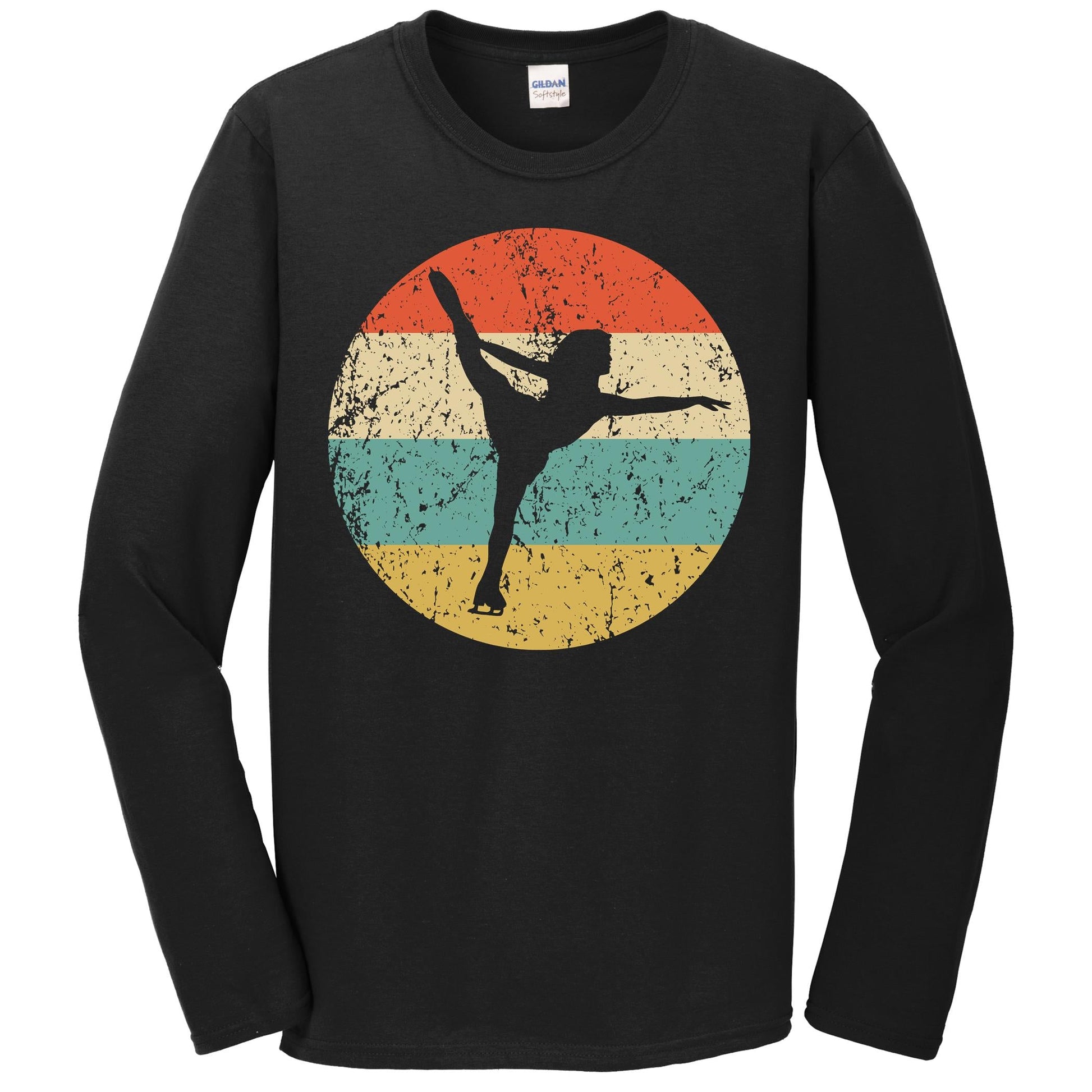 Figure Skating Shirt - Vintage Retro Figure Skater Long Sleeve T-Shirt