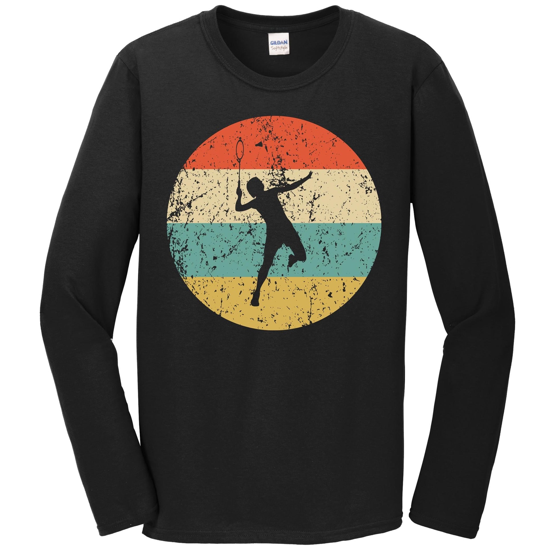 Badminton Shirt - Vintage Retro Badminton Player Long Sleeve T-Shirt