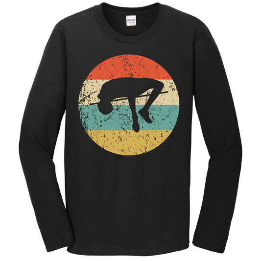 High Jump Shirt - Vintage Retro Track And Field Long Sleeve T-Shirt