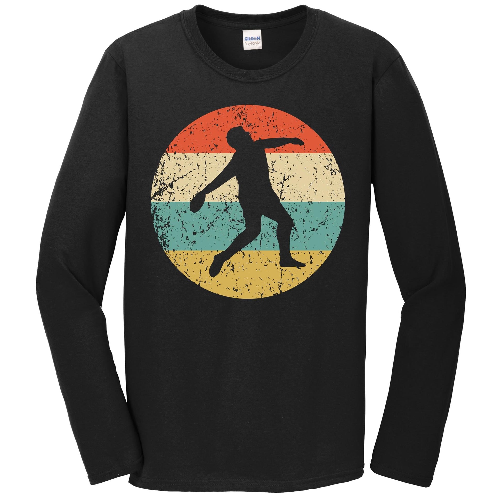 Discus Throw Shirt - Vintage Retro Track And Field Long Sleeve T-Shirt