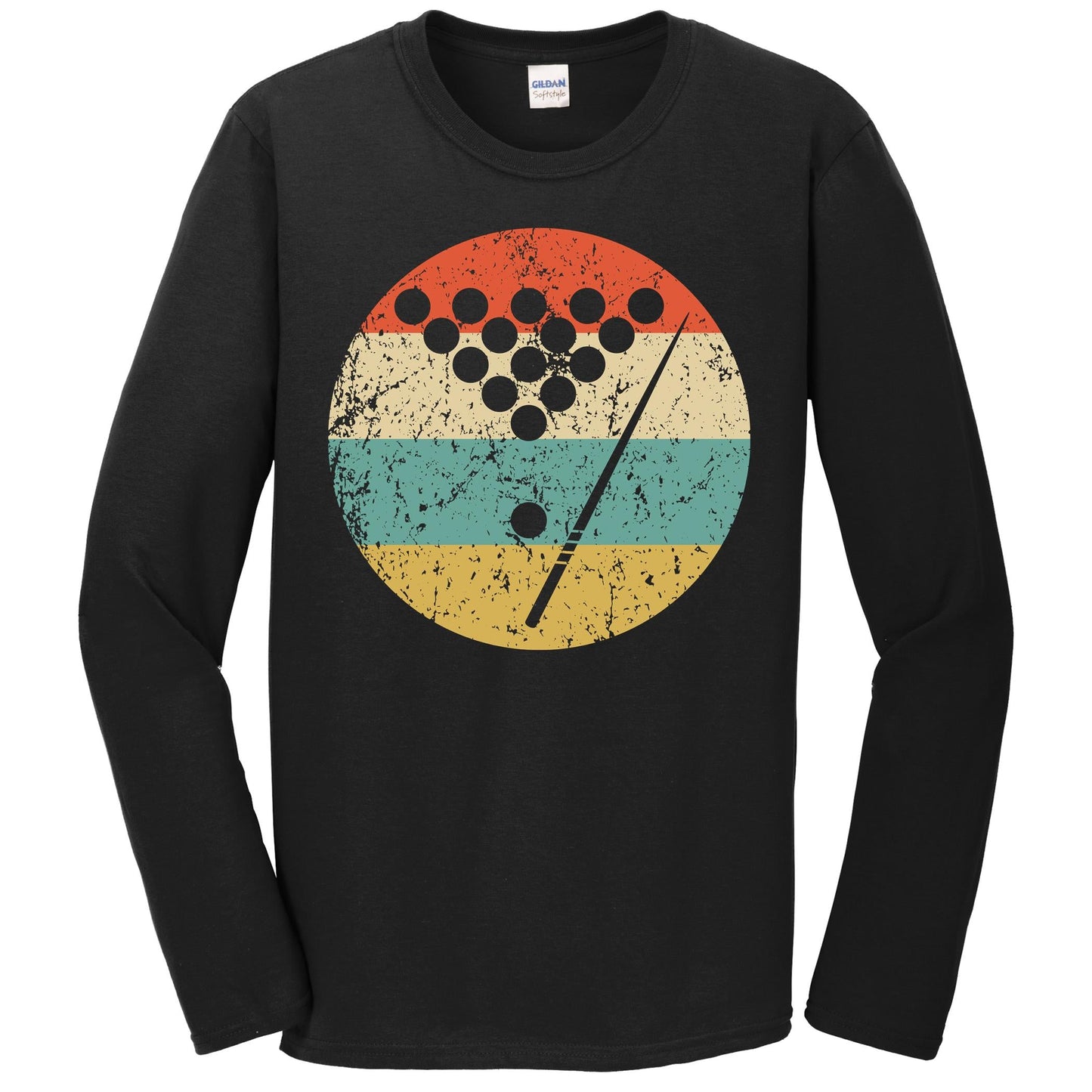 Billiards Shirt - Vintage Retro Pool Long Sleeve T-Shirt