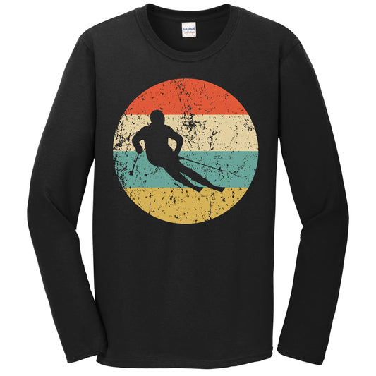 Skiing Shirt - Vintage Retro Skier Long Sleeve T-Shirt