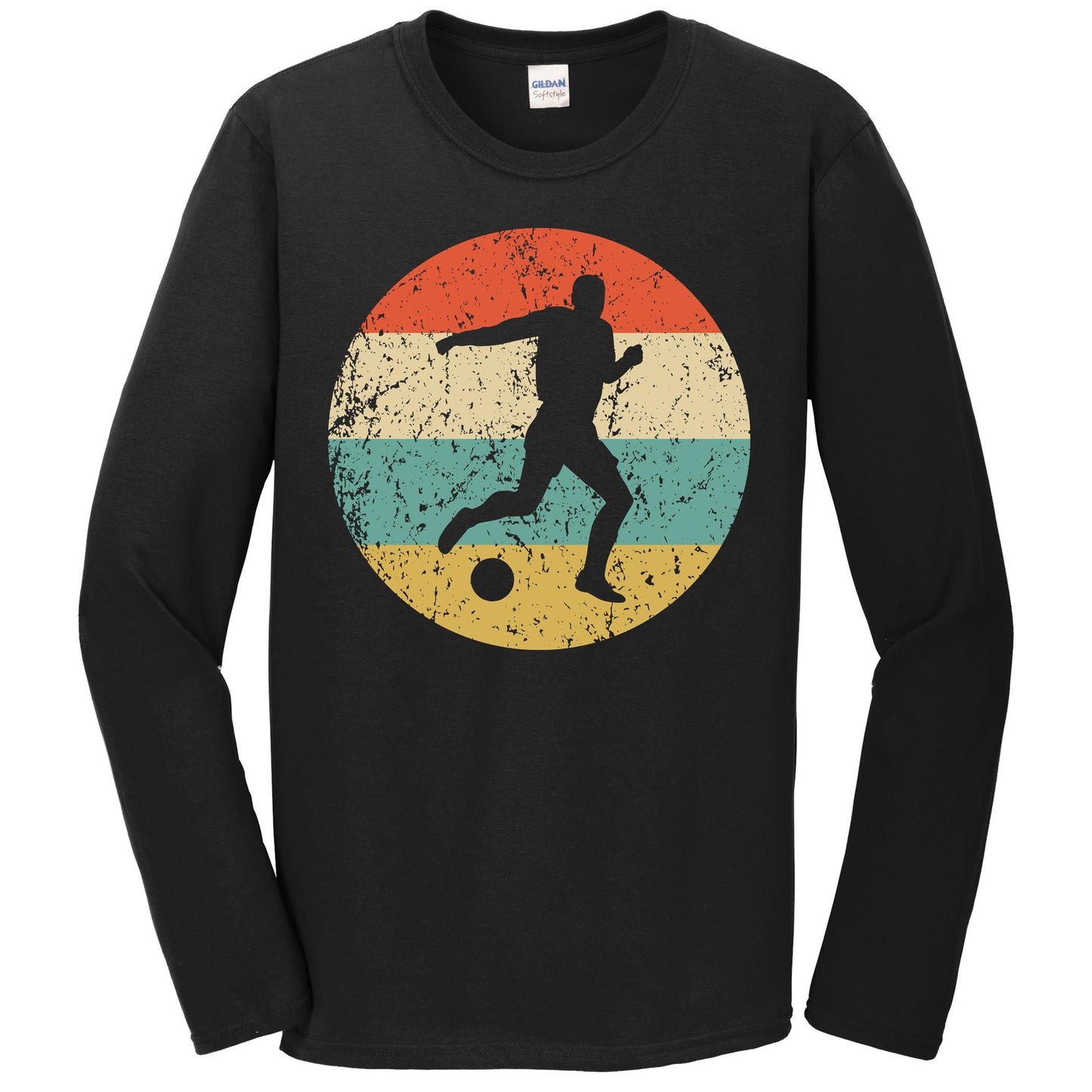 Soccer Shirt - Vintage Retro Soccer Player Long Sleeve T-Shirt
