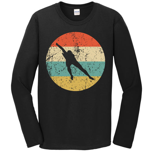 Speed Skating Shirt - Vintage Retro Speed Skater Long Sleeve T-Shirt