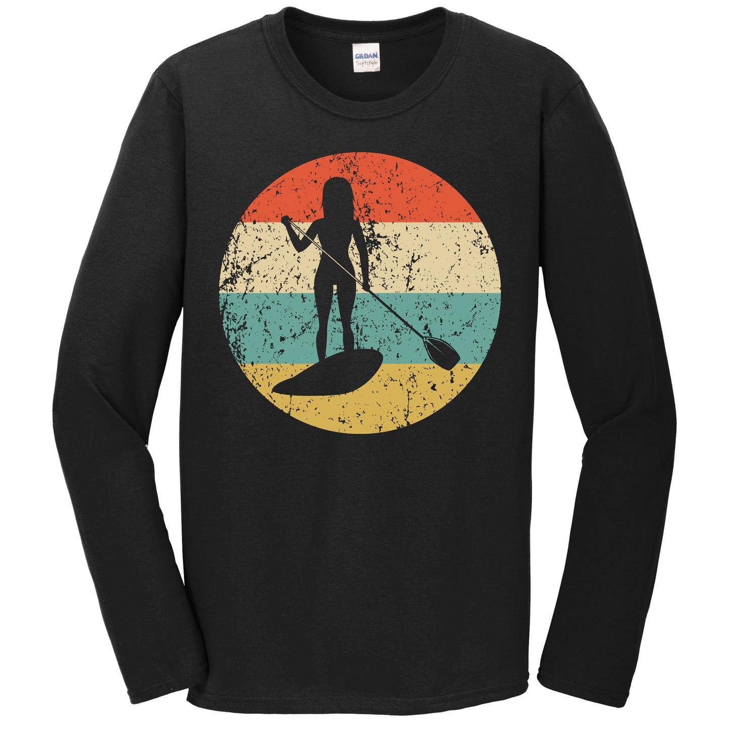 Paddleboarding Shirt - Vintage Retro Paddleboard Long Sleeve T-Shirt