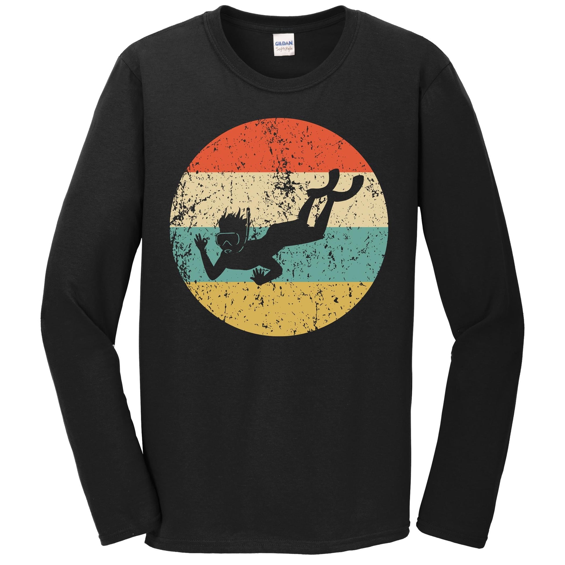 Snorkeling Shirt - Vintage Retro Snorkeler Long Sleeve T-Shirt