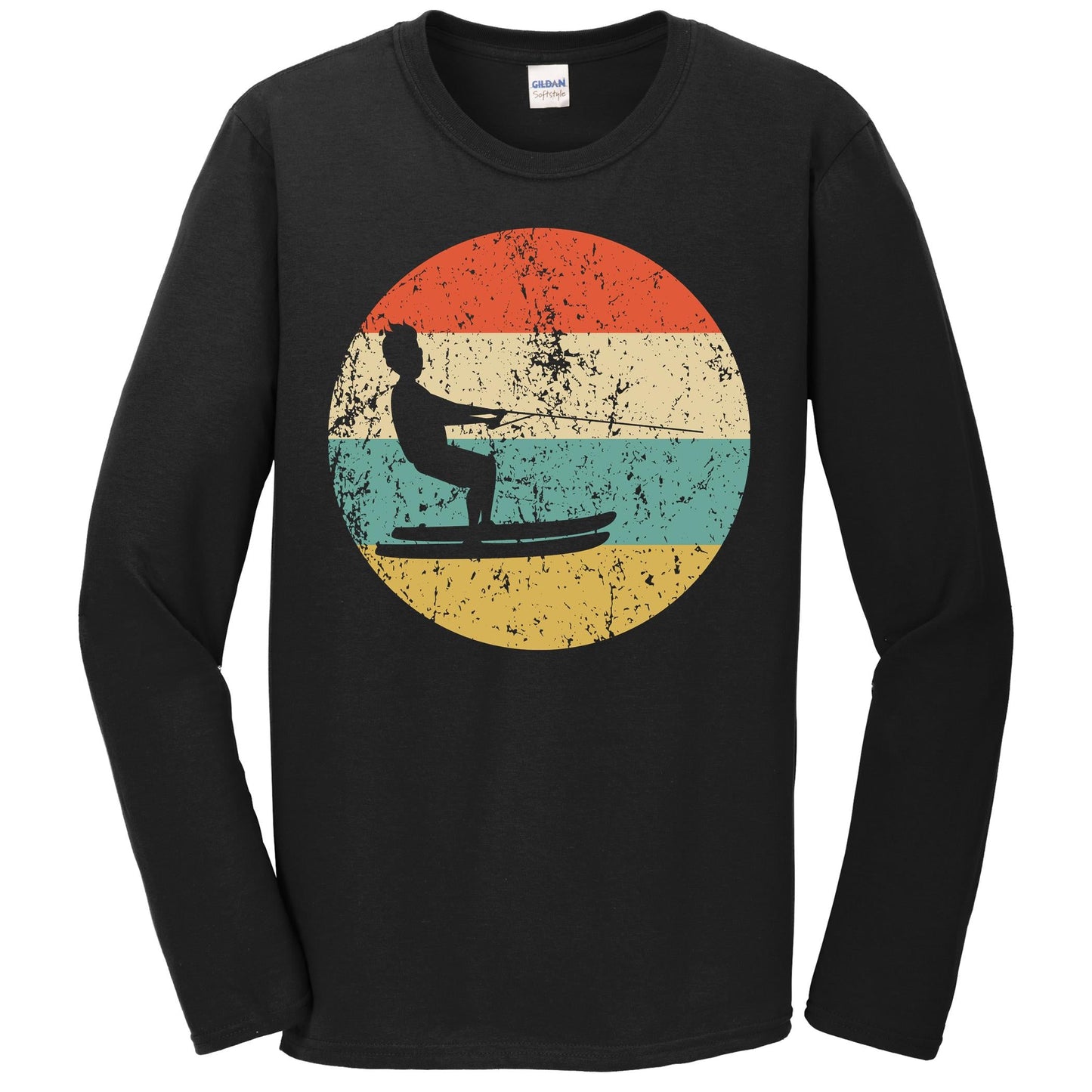 Waterskiing Shirt - Vintage Retro Waterskiier Long Sleeve T-Shirt