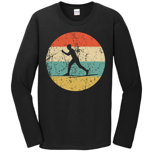 Cross Country Skiing Shirt - Vintage Retro Skier Long Sleeve T-Shirt