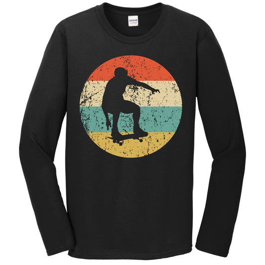 Skateboarding Shirt - Vintage Retro Skateboarder Long Sleeve T-Shirt